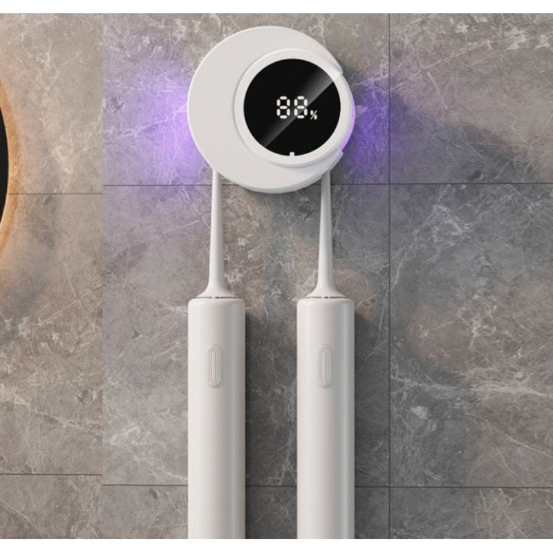 Sterilizer UV Sterilization No-Drill Wall-Mounted Smart Toothbrush Holder_voghion.com