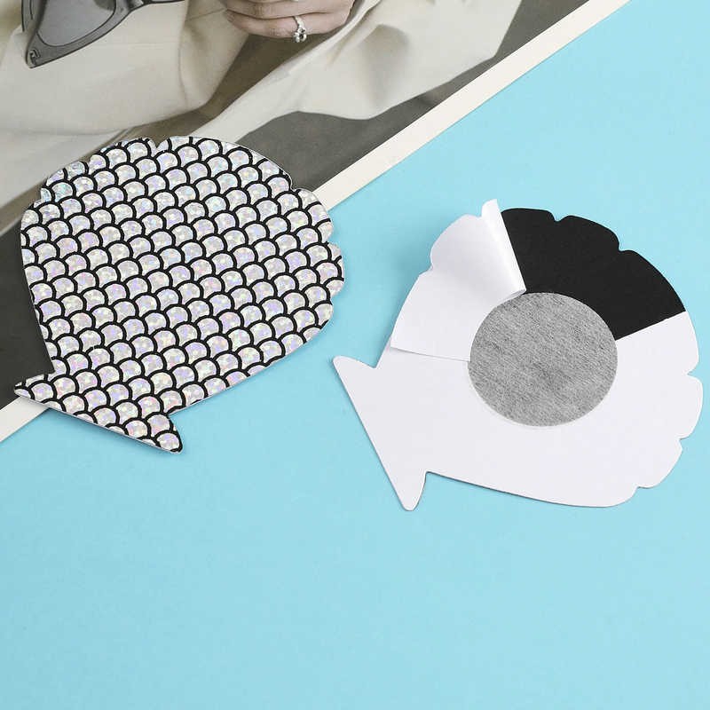 Disposable breast patch Black bottom silver fish scale nipple patch anti-convex spot breast patch for women_voghion.com