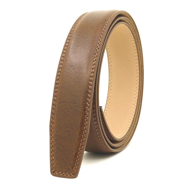 Men's Automatic Belt Body Patterned Two-color Without Buckle Double Cowhide Genuine Leather Belt_voghion.com