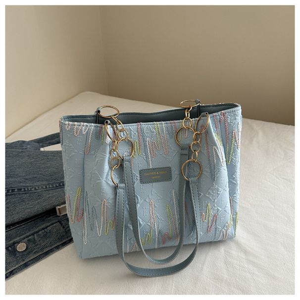 Stickerei linie freizeit pendeln große kapazität Totsen serie mode freizeit einfarbig neue stil schulter tasche weibliche_voghion.com