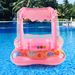 1pc Thickened Inflatable Sunshade Bell Seat Ring Blue Pink PVC Material Swimming Seat Ring Floating Ring Armpit Ring Beach Toy_voghion.com