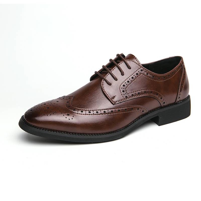 Mens Dress Shoes Formal Business Oxford Lace-up Comfortable Pointed Shoes For Men_voghion.com