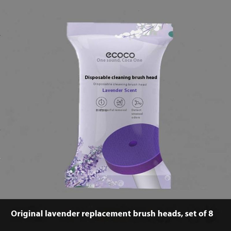 Disposable Toilet Brush Set – Wall-Mounted Hygienic Cleaning Kit With 16 Replaceable Heads (Ocean Scent, Long Handle, 360° Deep Cleaning)​_voghion.com