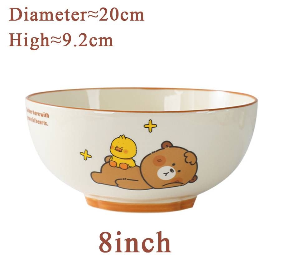 Ciotola per zuppa Beerus da 8 pollici, grande, con motivo a cartoni animati, design virale ed elegante, adatta al microonde e per uso domestico._voghion.com