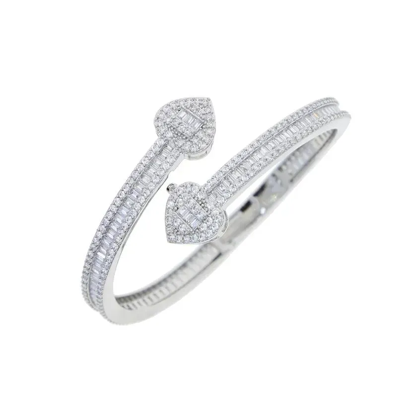 Viehätysrannekkeet Iced Out Bling Cz -kivetty sydänneliöinen klipsirannekoru kullatulla sier-päällysteellä hiphop-punk-koruilla_voghion.com