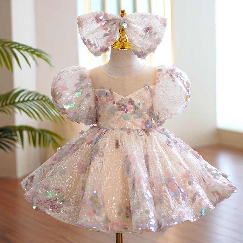 Baby Ein-Jahr-altes Kleid Prinzessin Kleid Herbst Farbe Bild Blume Kind Kleid Kleines Mädchen Runway Klavier Kostüm_voghion.com