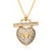 Japanese And Korean Style High-End Lock Key Pendant Necklace For Women Copper Gold-Plated Heart Micro-Inlaid Zirconia_voghion.com