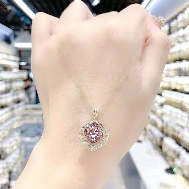 Collier pour femme 2024, nouveau design tendance et tendance de célébrités Internet, style court, design de niche, clavicule géométrique bleue_voghion.com