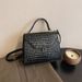 2023 Autumn/Winter New Large Capacity Lacquer Leather Stone Pattern Single Shoulder Diagonal Cross Wind Women's Handbag_voghion.com