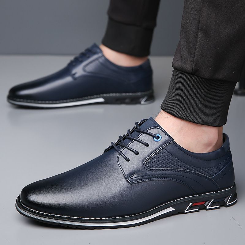 Produttori di scarpe da uomo con lacci di grandi dimensioni per il commercio estero transfrontaliero, dal 38 al 53, in pelle, inscatolate o imbustate, allargabili e ingrandibili._voghion.com