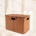 Gewebter Korb aus Rattan mit Deckel, multifunktionaler Organizer mit Griff für verschiedene Aufbewahrungsboxen im Schlafzimmer zu Hause_voghion.com