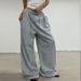 Damenbekleidung Sporthose mit weitem Bein für Damen Graue, lockere Jazz-Wischhose Jogginghose Hip Hop Drape Casual Pants_voghion.com