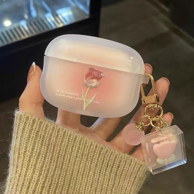 Ins gradient roze roos geschikt voor Pro beschermhoes 3 niche airpod Bluetooth hoofdtelefoonhoes 5e temperament_voghion.com