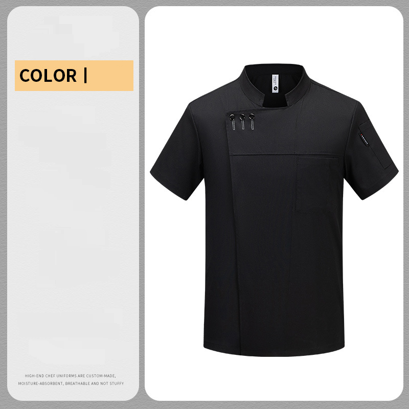 Men's Clothing Chef Work Clothes Short Sleeve Summer Thin Breathable Catering Fast Food Restaurant Hot Pot Restaurant Hotel Back Kitchen Fashionable_voghion.com