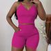 Women's Clothing Solid Color Twisted Suspender Top Shorts Set_voghion.com