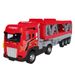 Children Friction Diecast Carrier Truck Transport Car Toy Double-deck Trailer Boy Sound Light Ejection Car Toy For Kids_voghion.com