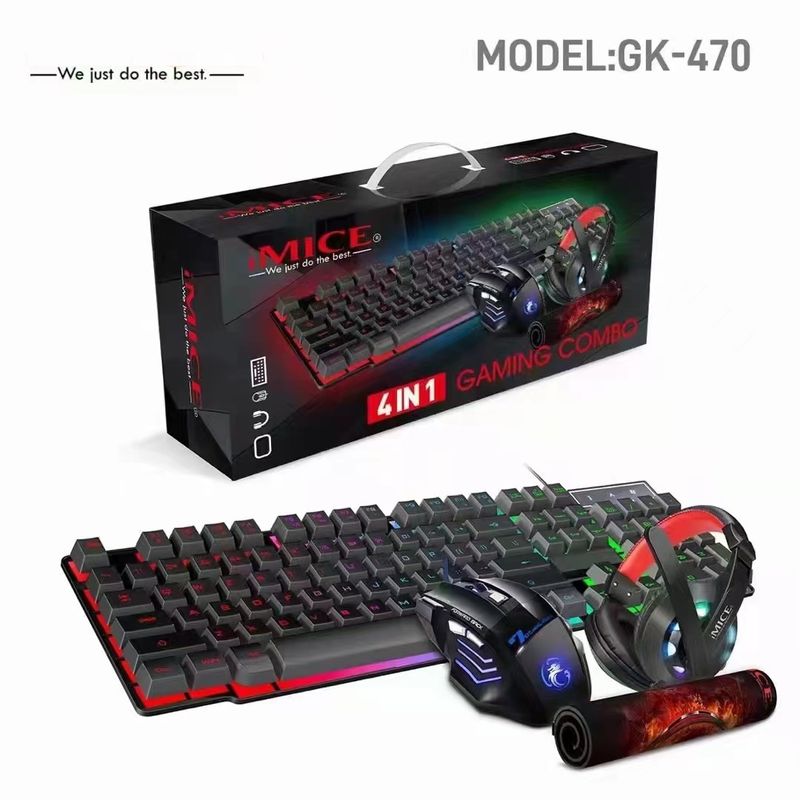 4 IN1 Tastatur Kopfhörer Maus Pad Verdrahtete Hängende Beleuchtung Spiel USB Schnittstelle Tastatur Kopfhörer Maus Set_voghion.com