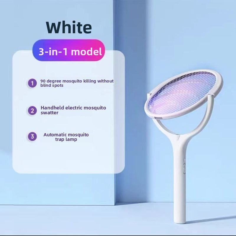 Foldable Telescopic Extended Electric And Killer Lamp 2-in-1 Rechargeable Trap Fly Swatter Mosquito Repellent Artifact_voghion.com