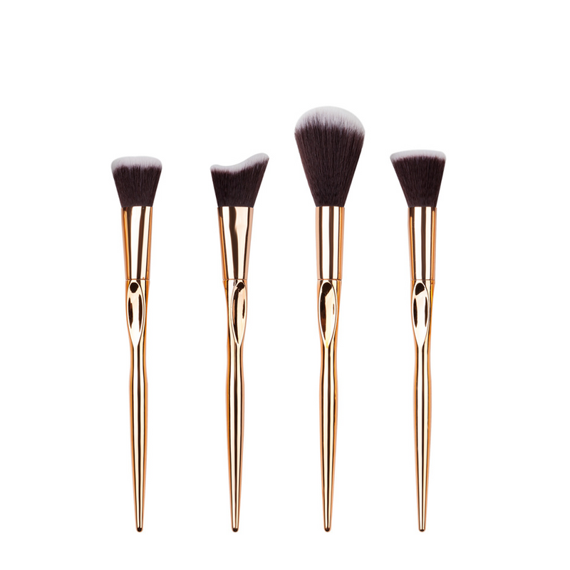 4 pcs makeup brush set, heart-shaped beauty tool brush set, rose gold, foundation brush GUJHUI_voghion.com