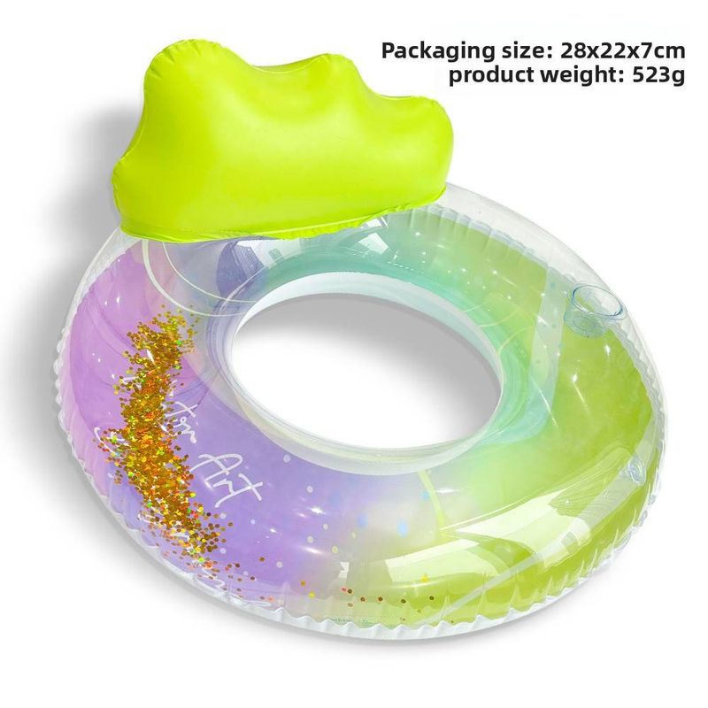 Ink Painting Adult Swim Ring - Backrest Floating Tube With Underarm Support (Non-Slip Design Thickened PVC Includes Repair Kit & Air Pump)​_voghion.com