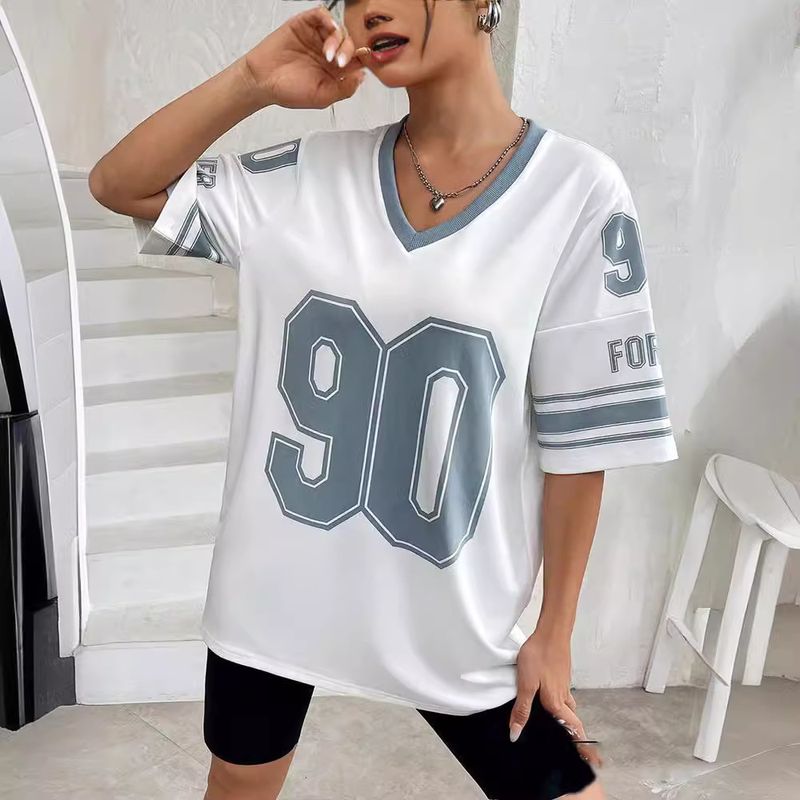 [Jersey]Women's Clothing White Top Hip Hop Loose Basketball Digital Print Top_voghion.com