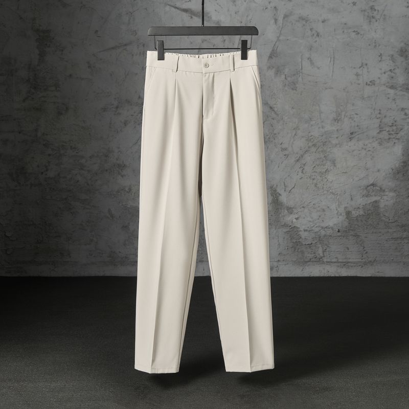 Halbelastische Anzughose mit Relaxed Fit für Herren – Oversize-Streetwear-Hose (knitterfreies Polyester, gerades Bein, 7 Farben, S-5XL)​_voghion.com