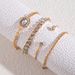 Set di bracciali a strati con cristalli placcati in oro per donna, 4 pezzi di bracciali impilabili con strass e catena, gioielli glamour per feste e serate_voghion.com