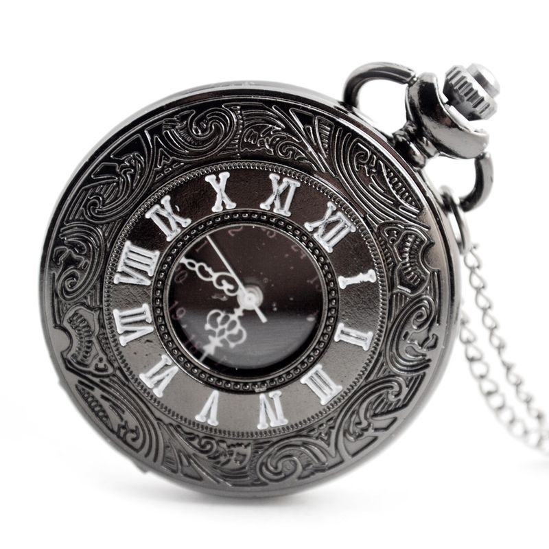 Vintage Pocket Watch Fashion Pastoral Retro Roman Pocket Watch Large Double Display Roman Scale Clamshell Quartz Watch_voghion.com