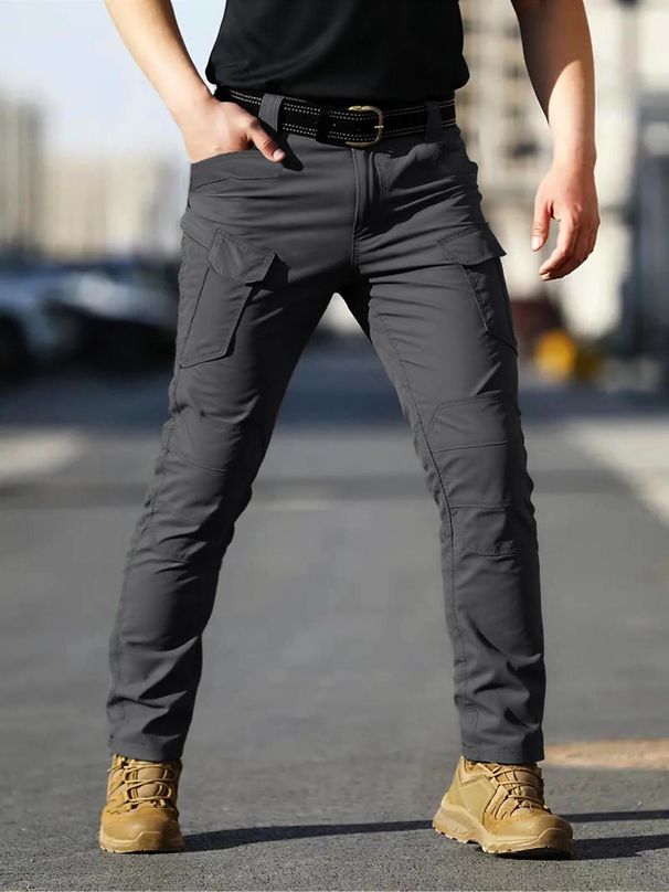Men's Clothing Multi Functional Pockets Men's Lightweight Cargo Pants With Multiple Pockets & Button Fly, Breathable & Versatile For All Seasons_voghion.com