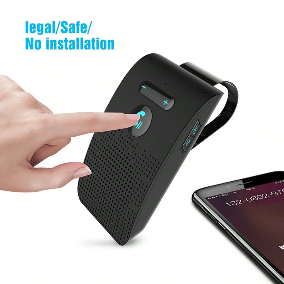 Bluetooth-Compatible Handsfree Car Kit Sun Visor Wireless Speakerphone Multi-Point Hands-Free BT Speaker Manos Libres Coche_voghion.com
