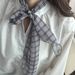 Koreanischer Plaid End Curl Spring Breath, dünner Schal mit künstlerischem Temperament und trägem Geschmack, Bänder_voghion.com