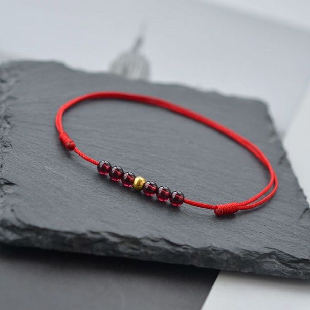 Handmade Weaving Niche Design Student Simple Forest Style Korean Version Bestie Internet Celebrity Red Rope Anklet For_voghion.com
