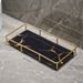 Elegant Bathroom Vanity Tray - Modern Single-Tier Makeup Organizer With Gold Accents For Countertop & Sink Area (Large/Small, Black/White Gold)_voghion.com