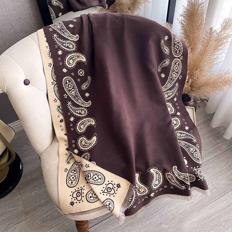 Autumn new high-end cashew western-style cashmere women, warm cozy shawl scarf for autumn and winter_voghion.com