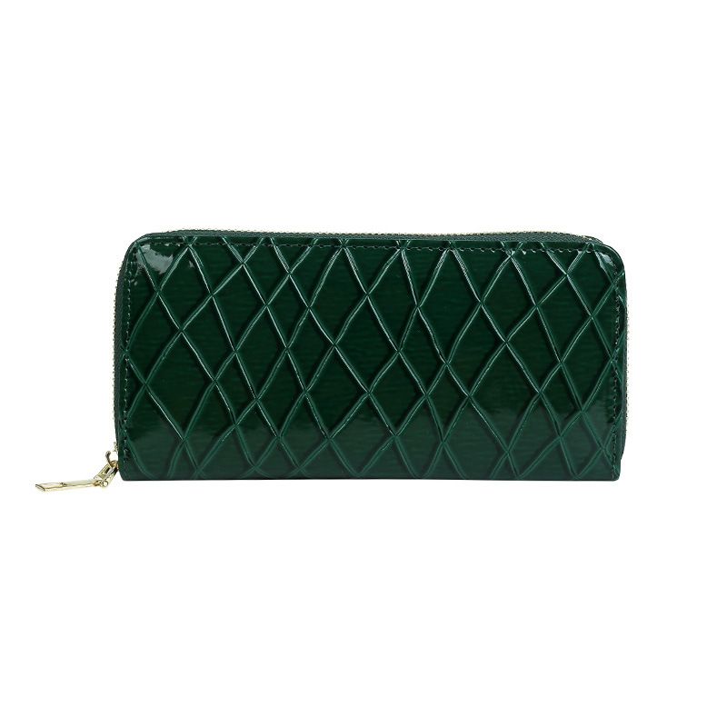 Damentaschen, lange Geldbörse, Diamantprägung, langer Reißverschluss, Clutch-Version mit mehreren Kartenfächern, praktischer Münzbeutel-Trend_voghion.com