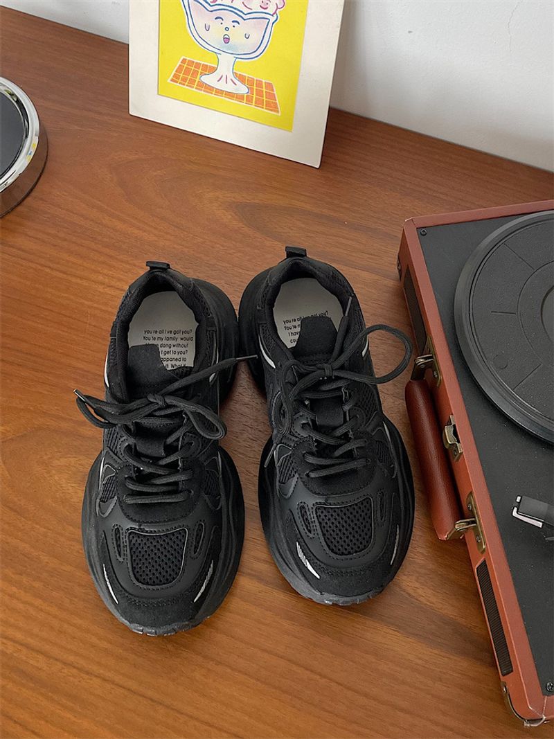 Jinmi black dad shoes for women 2024 summer new all match thick soled casual sports white shoes for women autumn and winter_voghion.com