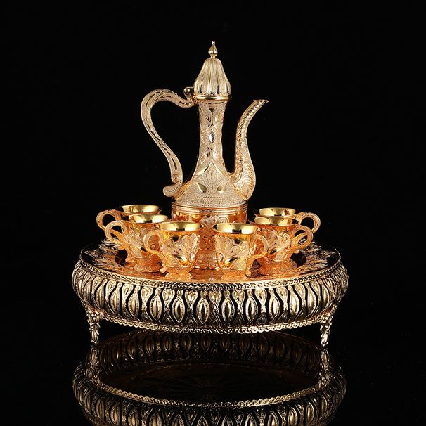 Kreatives muslimisches Palast-Weinset, Retro-Hochteller, Weintopf, Weintablett, Direktversorgung, Handwerksornamente_voghion.com