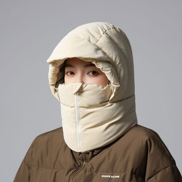 Winter Cold-Proof Large Cotton With Fleece Lining, Thickened Windproof And Face Mask Combo For Delivery Riders,_voghion.com