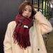 Christmas Red Scarf Women's Winter New Korean Edition Versatile Thickened Warm Student High End Soft Sticky Scarf Shawl_voghion.com