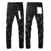 Jeans cargo en denim délavé et déchiré pour homme et femme, style motard, pantalon noir tendance._voghion.com