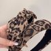 Semplice stampa leopardata con nodo di colore a contrasto, bordo largo, nuovo stile coreano, fascia per capelli in tessuto elegante e versatile, capelli_voghion.com