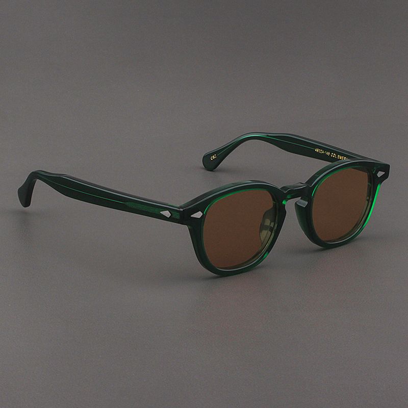 Divat Johnny Depp napszemüveg férfi Lemtosh polarizált napszemüveg női márka Vintage sárga acetát keret éjjellátó szemüveg_voghion.com