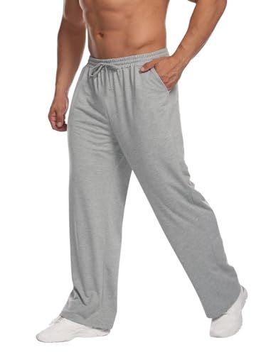 Herren Jogginghose Leichte Trainingshose Lange Sweatpants Freizeit Sporthose Mit Taschen Und Kordelzug_voghion.com