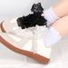 Lacci per scarpe con volant e bordi in pizzo – Stringhe per scarpe Balletcore regolabili in 4 misure per scarpe da ginnastica e casual (bianco/nero, volant grandi/piccoli)_voghion.com