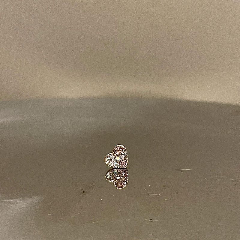 New Super Fairy Fantasy Color Inlaid Diamond Five-pointed Star Heart Bone Stud Iron Ear Plug Stone Sparkling Flat Screw_voghion.com