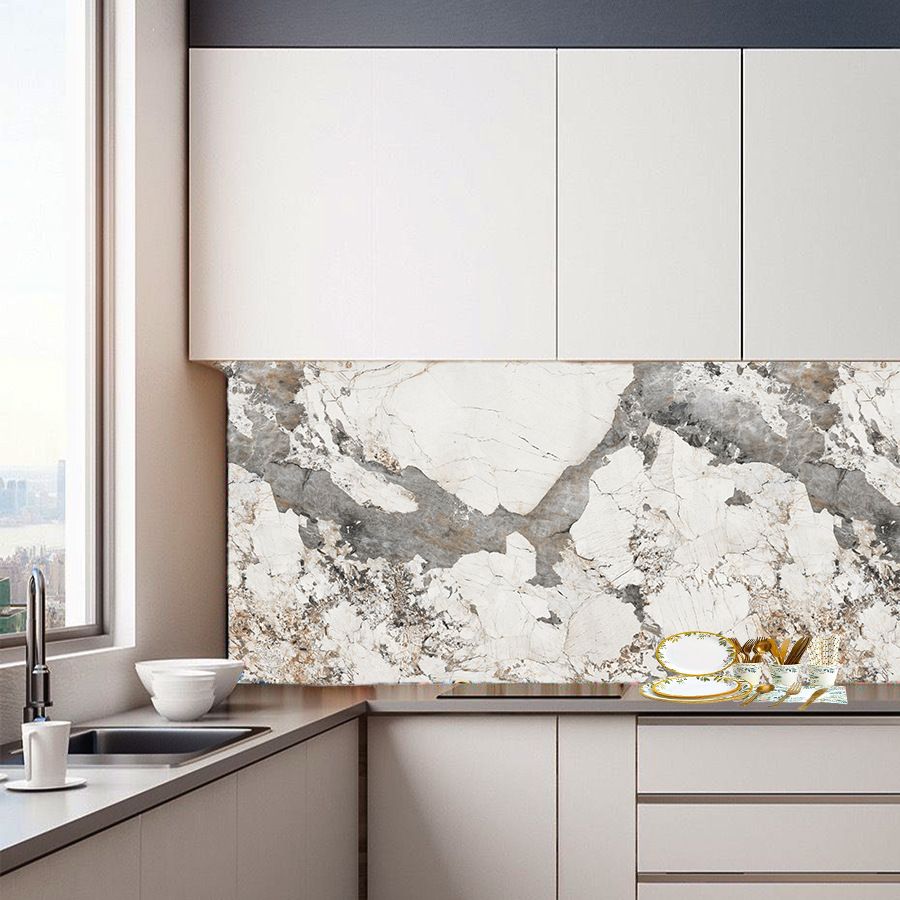 3D Marble Self-Adhesive PET Oil-Proof Sticker Home Decoration Building Materials Background Wall Wallpaper_voghion.com