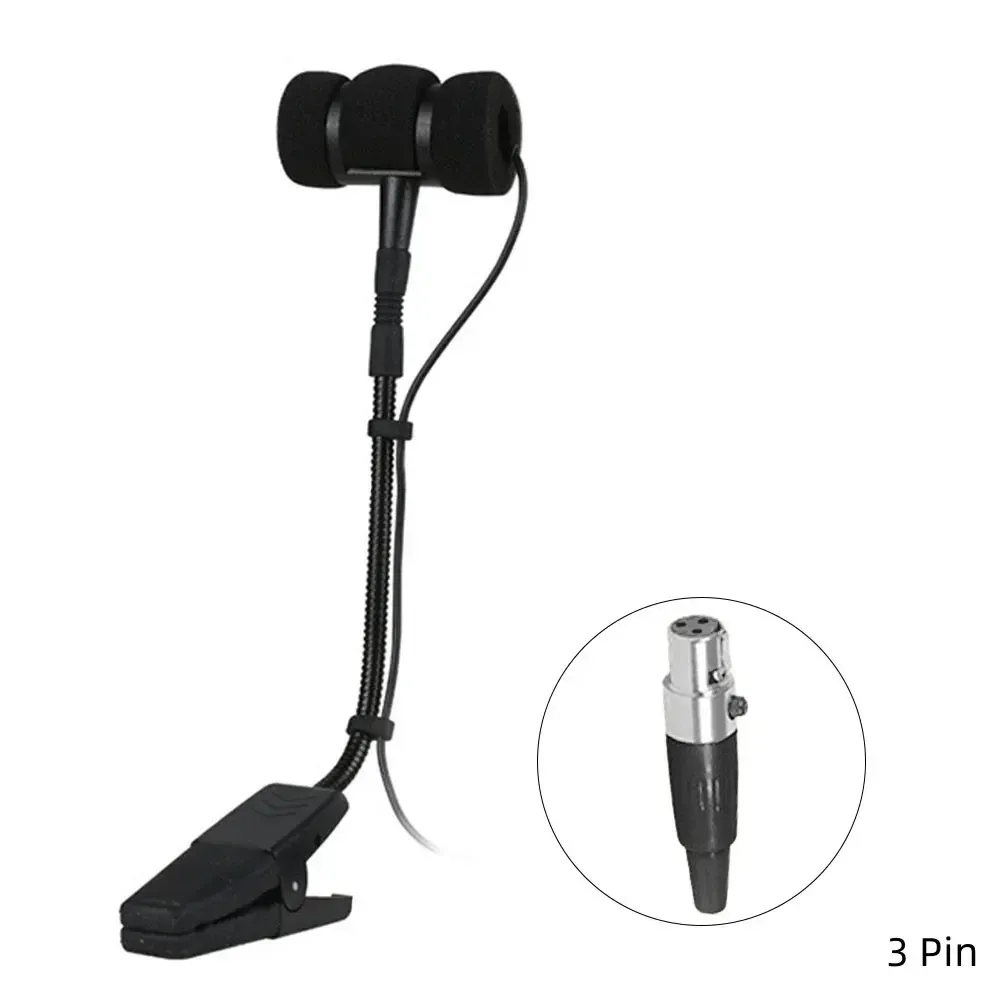 Saxofone portátil com fio de 3/4 pinos omnidirecional adequado para vários instrumentos design clip-on microfone unidirecional_voghion.com