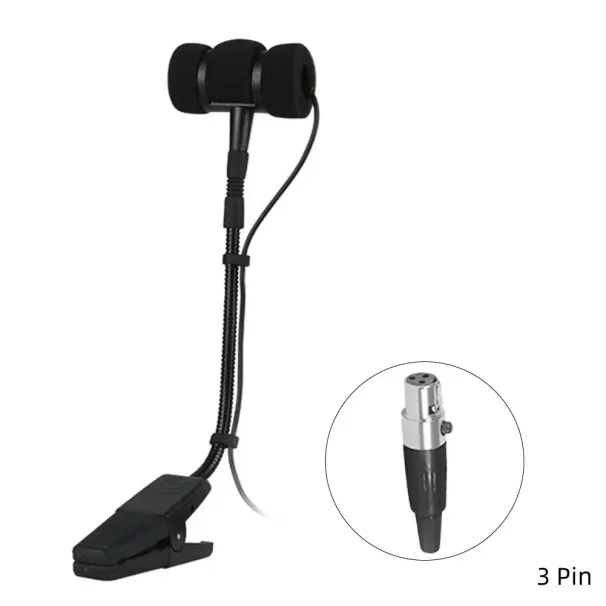 Saxofone portátil com fio de 3/4 pinos omnidirecional adequado para vários instrumentos design clip-on microfone unidirecional_voghion.com