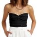 Women's Clothing Spring And Summer Solid Color Cross Knitted Woolen Tube Top Vest Top_voghion.com