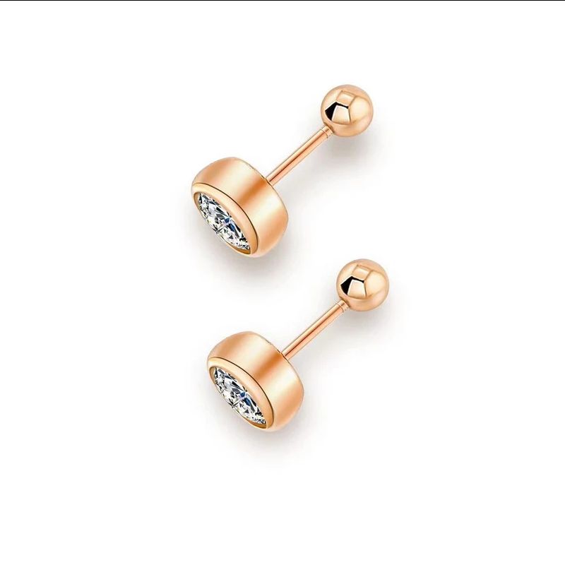 Moissanite 50 Points 1 2 Carat Bubble Thread Earrings Silver Plated 14k Gold Earrings Rose Gold_voghion.com